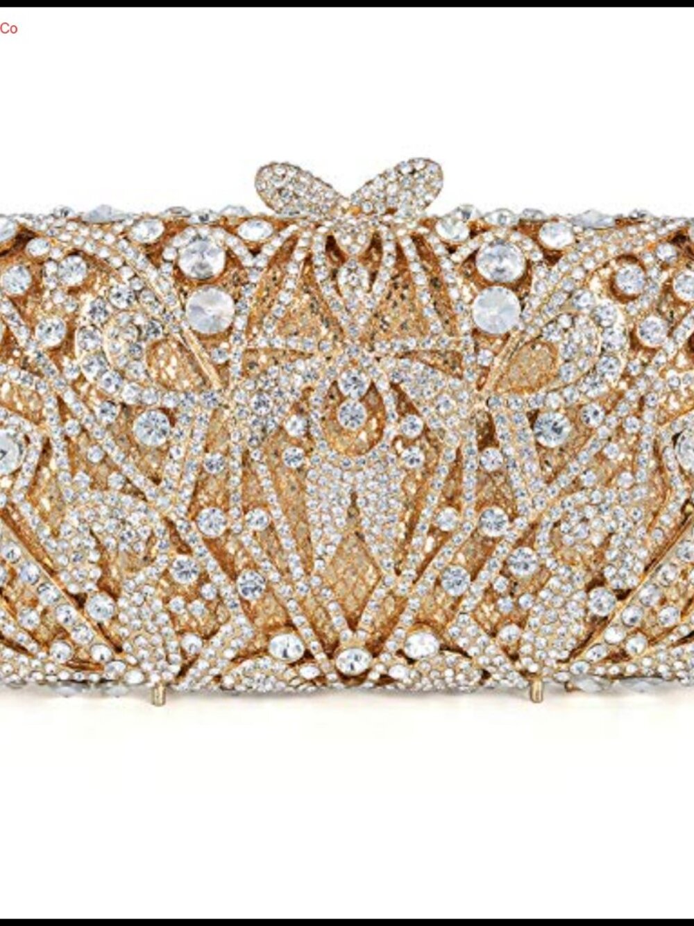 MOSSMON Crystal Clutch Evening Bag Rhinestone Wedding Party 7.3"